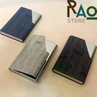 ราคา RAO Store กล่องใส่นามบัตร บัตรเครดิต ที่ใส่นามบัตรสแตนเลส + หนังPUลายไม้ กระเป๋าใส่นามบัตรพกพา Business Card Holder (1732049557263385876)