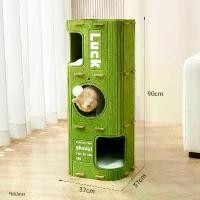 ราคา [KanJie]โครงปีนแมว บ้านสัตว์เลี้ยง ประหยัดพื้นที่ บ้านถังสักหลาด สองชั้นและสามชั้น ระเบียงแมว รางอุโมงค์ต้นไม้ วิลล่าขนาดใหญ่ เบาะ แมว คอนโด แมว ไม้ เบาะ แมว แมว คอนโด (1731988029136996052)