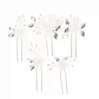 ราคา ชุดกิ๊บติดผม รูปตัวยู ดอกไม้และใบไม้ ประดับเพชร 5 ชิ้น เครื่องประดับผมงานแต่งงานเจ้าสาว แหวนเครื่องประดับสตรี แฟชั่น เหมาะสำหรับงานแต่งงาน กิ๊บ หาง ม้า online store มงกุฎ มงกุฎ มงกุฎ (1731925988115514