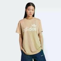 ราคา adidas ไลฟ์สไตล์ เสื้อยืดทรงบอยเฟรนด์พิมพ์ลาย Linear ผู้หญิง สีน้ำตาล JC7697 (1731633019591624467)