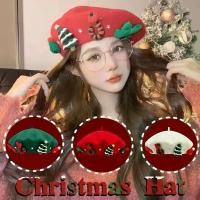 ราคา พร้อมส่ง หมวกเบเร่ต์คริสต์มาส แฟชั่นฤดูหนาวห มวกเบเร่ต์ผ้าขนสัตว์คริสต์มาส สําหรับผู้หญิง Christmas สินค้าดี (1731857201452517119)