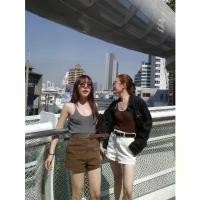 ราคา Akkara Studio - MID-WAIST short jean + Belt กางเกงขาสั้นผ้ายีนส์มาพร้อมเข็มขัด (1731508751582398411)