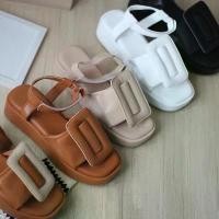 ราคา KK225 รองเท้ารัดส้น Belt marbel 2.2 นิ้ว ส้นตึก รัดส้น (1731869318459066409)