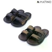 ราคา [COD] [พร้อมส่ง] [จัดส่งทันที] MATINO PLAY รองเท้าแตะชายหนังแท้ รุ่น MC/T 52060 - BLACK/BROWN (1732157379482520485)