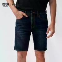 ราคา CC DOUBLE O กางเกงขาสั้นฟอกสีน้ำเงินเข้มทรงสลิม ผู้ชาย DARK BLUE WASH SLIM SHORT JEANS รุ่น C5WAMDJE14 (AW25#A1) (1732011079372211966)