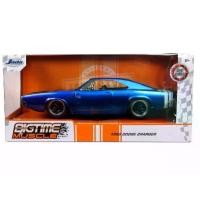 ราคา 1968 Dodge Charger R & T Candy Blue with White Stripes Bigtime Muscle 1:24 (JADA) (1731947571097668402)