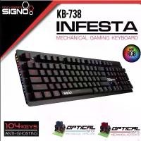 ราคา SIGNOคีบอร์ดเกมมิ่ง RGB SIGNO KB-738 Mechanical Keyboard Blue Switch (Infesta) (1729440158389930954)
