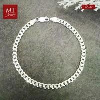 ราคา AnuchaiChaiyakong MT สร้อยข้อมือเงินแท้ เลสเงิน กว้าง 5 มม ยาว 22 ซม 925 Sterling Silver Bracelet (sb023) MT Jewelry สินค้าขายดี (1731963465010677368)