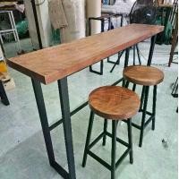 ราคา MPT2 โต๊ะบาร์ ชุดโต๊ะบาร เก้าอี้บาร์ (ขายแยกเก้าอี้และโต๊ะ) รุ่น เก้าอี้บาร์ทรงกลม โต๊ะบาร์ไม้แผ่นเดียวขาเหล็ก หลายขนาด Modern Loft style Design Bar Table and Bar Chair Solid Wood/w Iron Table Legs (1