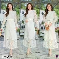ราคา Garden Clothes ชุดเดรส MAXI เดรสยาว ผ้าลูกไม้ พร้อมเข็มขัด .. สีขาว (1732218711565044415)