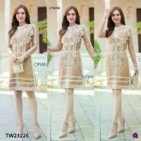 ราคา Garden Clothes ชุดเดรส DRESS เดรสสั้น ปักแต่งผ้าลูกไม้ .. สีน้ำตาล (1732218766543522495)