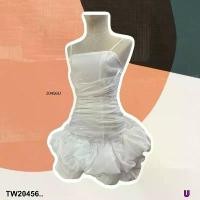 ราคา Garden Clothes ชุดเดรส เดรสสั้นสายเดี่ยวจับจีบทั้งตัว .. สีขาว (1732218759199623871)