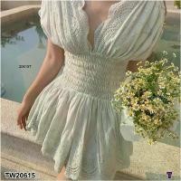 ราคา Garden Clothes ชุดเดรส เดรสสั้นลูกไม้ ฉลุ แขนไหล่ย่น .. สีขาว (1732218735376960191)