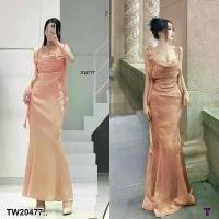 ราคา Garden Clothes ชุดเดรส เดรสยาวซาติน แต่งชายระบายแขน .. สีนู้ด (1732218760594754239)