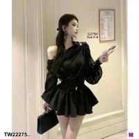 ราคา Garden Clothes ชุดเซ็ท SET 2 ชิ้น เสื้อปาดไหล่เดียว + กางเกงกระโปรง .. สีดำ (1732218712296819391)