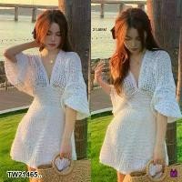 ราคา Garden Clothes ชุดเดรส มินิเดรสกระโปรง ไหมพรม คอวีลึก .. สีขาว (1732218722922957503)