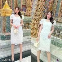 ราคา Garden Clothes ชุดเดรส เดรสลูกไม้คอเหลี่ยม แขนตุ๊กตา กระโปรงทรงสอบ .. สีขาวล้วน (1732225587081284287)