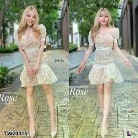 ราคา Garden Clothes ชุดเดรส เดรส ผ้าลูกไม้ แต่งแถบ แขนตุ๊กตา .. สีครีม (1732218727333530303)