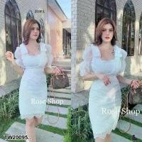 ราคา Garden Clothes ชุดเดรส เดรสลูกไม้ แขนผ้าแก้ว มีซิปซ่อนและซับในเต็มตัว สีขาวล้วน (1732225629801974463)