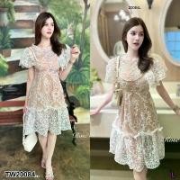 ราคา Garden Clothes ชุดเดรส เดรสลูกไม้ แขนระบาย คอเต่า .. สีครีม (1732225629790767807)