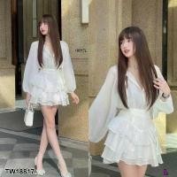 ราคา Garden Clothes ชุดเดรส เดรสสั้นกระโปรงแต่งชั้นแขนยาว . สีขาว (1732225617009871551)
