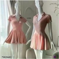 ราคา Garden Clothes ชุดเดรส เดรสสั้น ผ้ายืดร่องหนา คอเชิ้ตกระดุมหน้า .. สีชมพู (1732218712261167807)