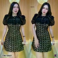 ราคา Garden Clothes ชุดเดรส เดรสลูกไม้ แต่งระบาย เชือกผูกเอว .. สีดำ (1732225637814733503)
