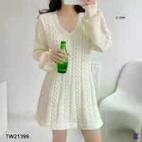 ราคา Garden Clothes ชุดเดรส มินิเดรสถักไหมพรม แขนยาว คอวี .. สีขาว (1732218758593022655)