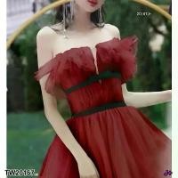 ราคา Garden Clothes ชุดเดรส เดรสสั้นเกาะอกผ้ามุ้งฟรุ้งๆ .. สีแดงเลือดหมู (1732225639135152831)