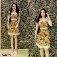 ราคา Garden Clothes ชุดเดรส เดรสผ้าลูกทอ แขนผูกโบว์ แต่งลูกไม้ .. สีครีม (1732218756368730815)