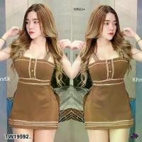 ราคา Garden Clothes ชุดเซ็ท SET 2 ชิ้น เสื้อสายเดี่ยวแต่งเทป + กระโปรงสั้น .. สีน้ำตาล (1732218726970002111)