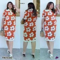 ราคา Garden Clothes ชุดเดรส เดรส #BIGSIZE ไหมพรมลายดอกไม้ .. สีส้มอิฐ (1732225613062965951)