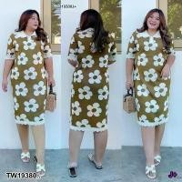 ราคา Garden Clothes ชุดเดรส เดรส #BIGSIZE ไหมพรมลายดอกไม้ .. สีเขียวขี้ม้า (1732225630347102911)