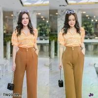 ราคา Garden Clothes ชุดเซ็ท SET #สาวอวบ 2 ชิ้น เซทเสื้อเชิ๊ต แขนตุ๊กตา + กางเกงขายาว .. สีเหลือง (1732225590261746367)