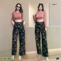 ราคา Garden Clothes ชุดเซ็ท SET 2 ชิ้น เสื้อครอป + กางเกงขายาว .. สีชมพูกะปิ (1732218766585662143)