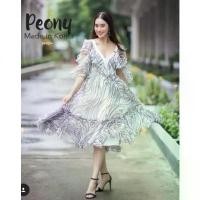 ราคา Garden Clothes ชุดเดรส เดรสผ้าชีฟอง เดรสคอวีแต่งระบายรอบคอ แขนเว้าห้อยระบายสวย ทรงเดรสเอบาน (1732225598222600895)