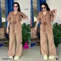 ราคา Garden Clothes ชุดเซ็ท SET 3 ชิ้น เสื้อปกฮาวาย แขนสั้น + กางเกงขายาว สีน้ำตาลอ่อน (1732218754306575039)