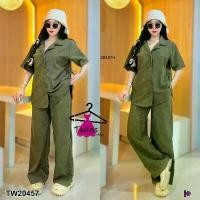 ราคา Garden Clothes ชุดเซ็ท SET เสื้อฮาวาย+กางเกงขายาว สีพื้น สีเขียวขี้ม้า (1732218768630450879)