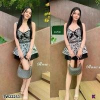 ราคา Garden Clothes ชุดเซ็ท เซท 2 ชิ้น ผ้าทอลาย #ผีเสื้อสายเอี่ยม + กางเกงกระโปรง .. สีดำ (1732218754897840831)