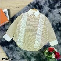 ราคา Garden Clothes เสื้อเชิ้ต & เบลาส์ เสื้อลายริ้ว แต่งลูกไม้สไตล์เกาหลี .. สีเหลือง (1732218713263671999)