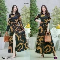 ราคา Garden Clothes ชุดเดรส เดรสปกเชิ้ตลายกราฟฟิกเกร๋ๆ ปกเชิ้ตแขนยาว .. สีน้ำตาล (1732225615172242111)