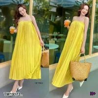 ราคา Garden Clothes ชุดเดรส มินิเดรสสายเดี่ยวอัดพลีททั้งชุด .. สีเหลือง (1732225630400973503)