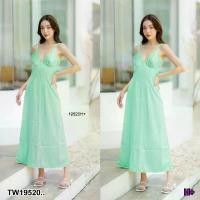 ราคา Garden Clothes ชุดเดรส เดรสยาวสายเดี่ยว แต่งห่วงด้านหลัง .. สีเขียวมิ้นท์ (1732225624347544255)