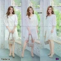 ราคา Garden Clothes ชุดเดรส เดรส สาวอวบ ลูกไม้แขนชีฟอง สีขาว (1732225617319398079)