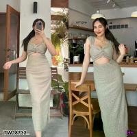 ราคา Garden Clothes ชุดเดรส เดรสยาว เว้าหน้าท้อง ลายฉลุ .. สีเทา (1732225628300675775)