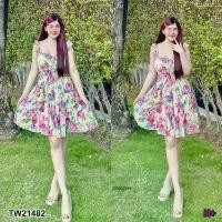 ราคา Garden Clothes ชุดเดรส มินิเดรส สายเดี่ยว ระบายแขน กระโปรงระบาย 3 ชั้น .. สีครีม (1732218729413446335)