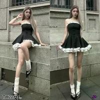 ราคา Garden Clothes ชุดเดรส เดรสสั้นเกาะอกผ้าลายริ้วสีดำ .. สีดำ (1732218724901358271)