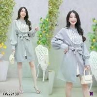 ราคา Garden Clothes ชุดเดรส เดรสแขนยาว คอจีน กระดุมหน้า อกแต่งลูกไม้ .. สีเทา (1732218767691778751)