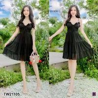 ราคา Garden Clothes ชุดเดรส มินิเดรส สายเดี่ยว หลังสม็อค ระบาย 3 ชั้น .. สีดำ (1732218726810094271)