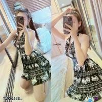ราคา Garden Clothes ชุดเดรส มินิเดรสผูกคอโชว์หลัง ลายช้าง .. สีดำ (1732218838175746751)